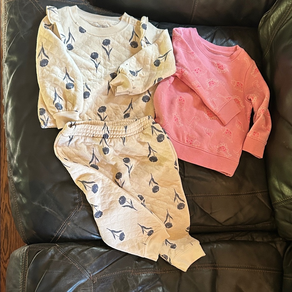 Cat & Jack Kids Matching Set - Cream and Pink